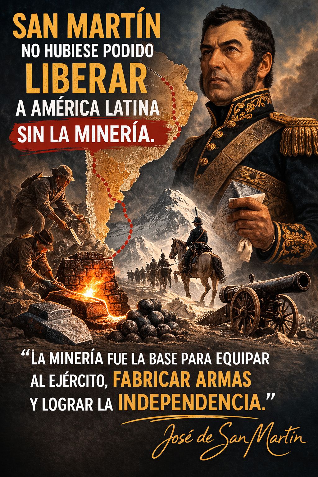Sin minería San Martín no hubiese podido liberar a la Patria